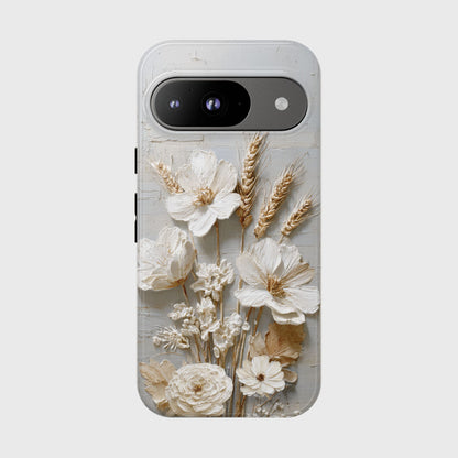 The Refined Meadow – 3D Impasto Botanical Design Phone Case for Google Pixel