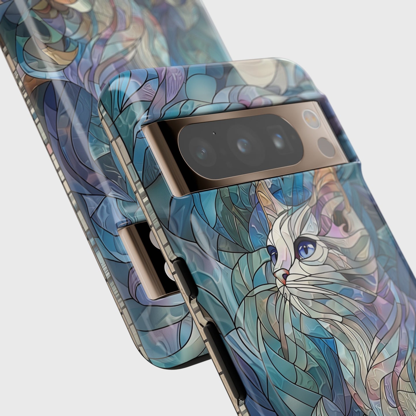 Cute Cat Stained Glass Design Design Google Pixel Phone Case