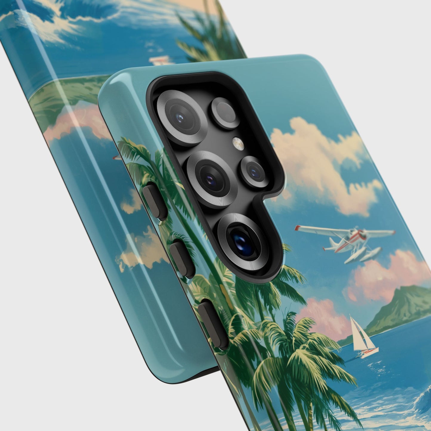 The Retro Paradise – Vintage Travel Poster Phone Case for Galaxy S series Phones