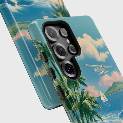 The Retro Paradise – Vintage Travel Poster Phone Case for Galaxy S series Phones