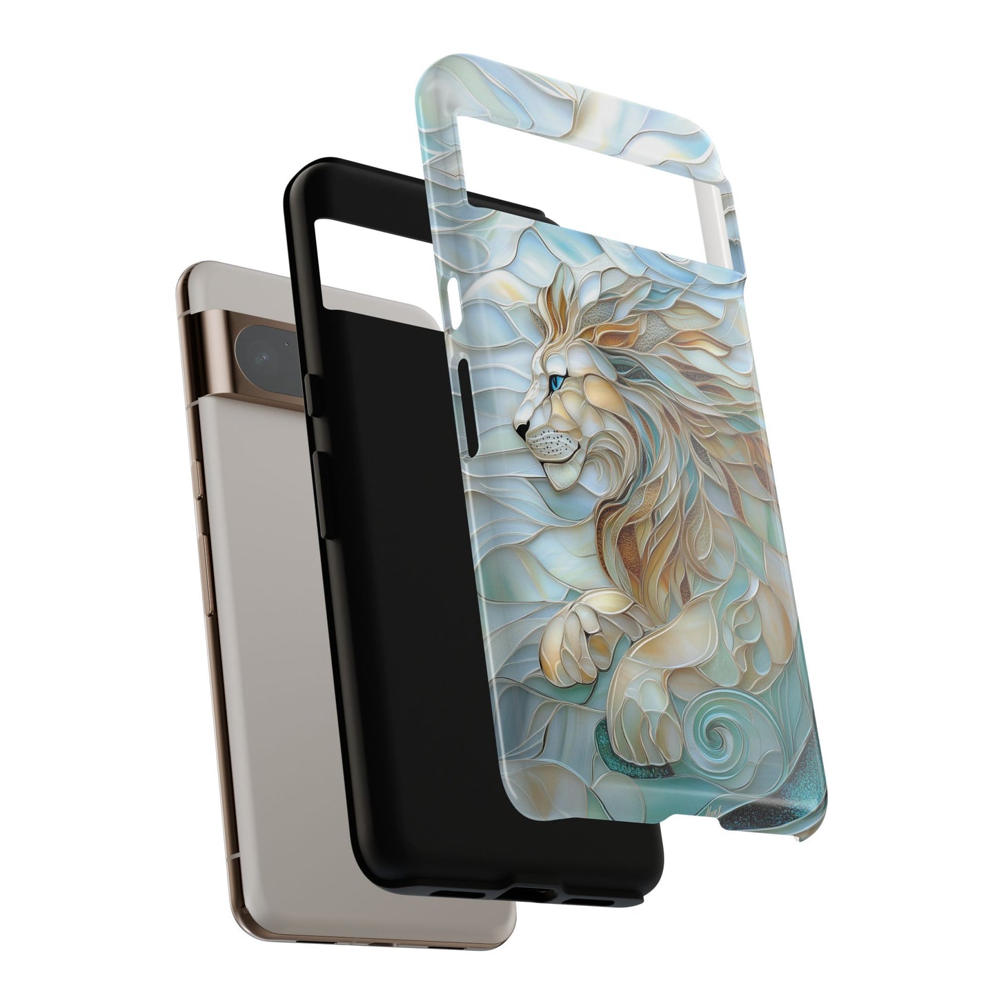Majestic Lion Stained Glass Design Phone Case for Google Pixel