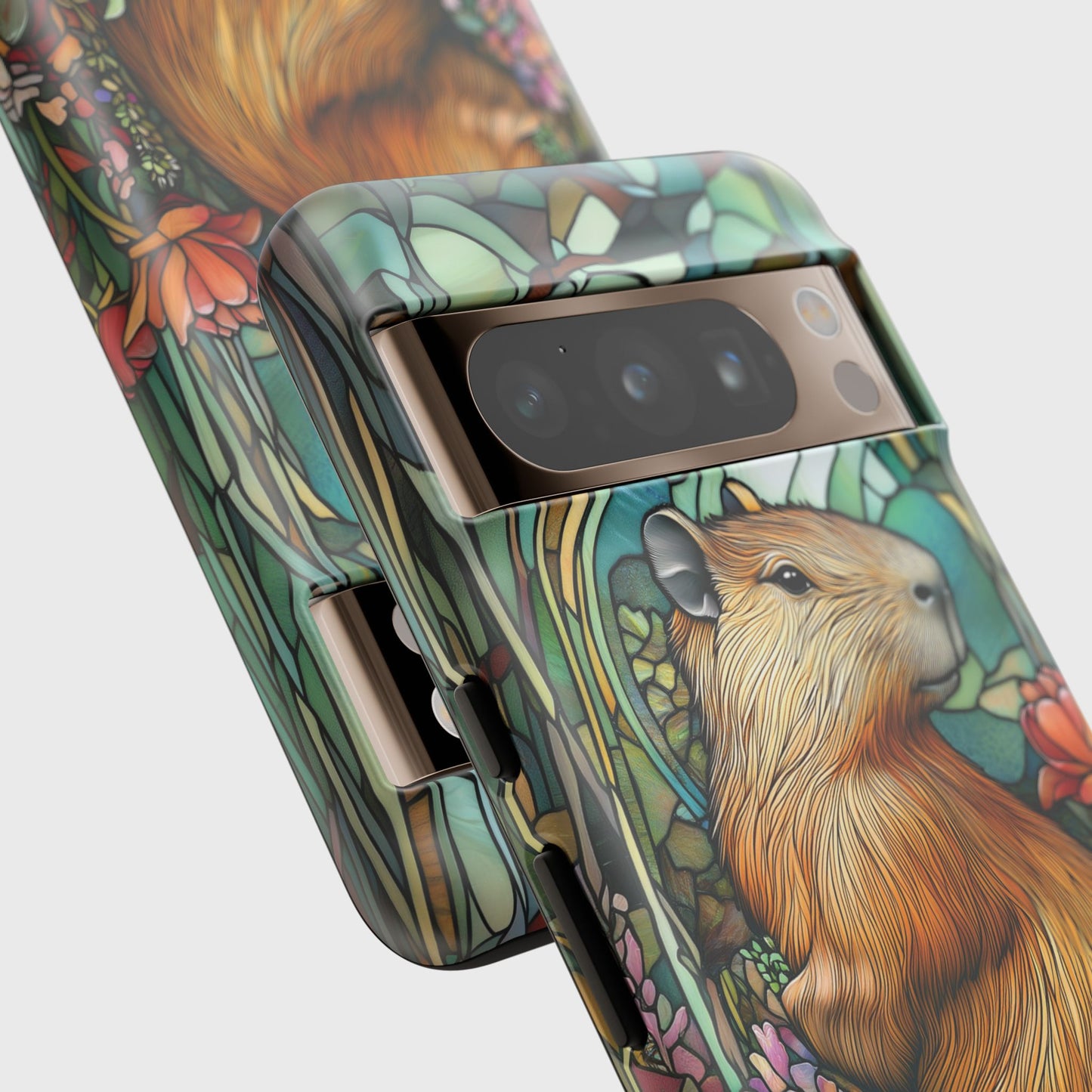 Capybara Stained Glass Design Google Pixel Phone Case