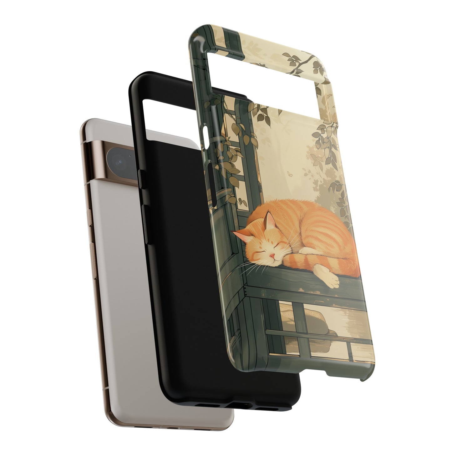 Sleeping Cat in Japanese Art Painting Design Google Pixel Phone Case