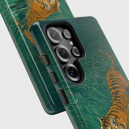 The Emerald Swirl – Ukiyo-e Tiger Design Phone Case for Galaxy S series Phones
