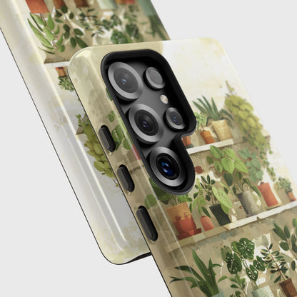 Potted Plants Shelves Watercolor Design Phone Case for Galaxy S series Phones
