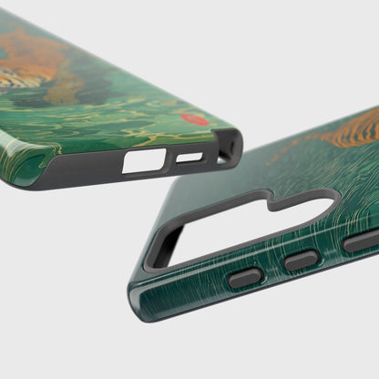 The Emerald Swirl – Ukiyo-e Tiger Design Phone Case for Galaxy S series Phones