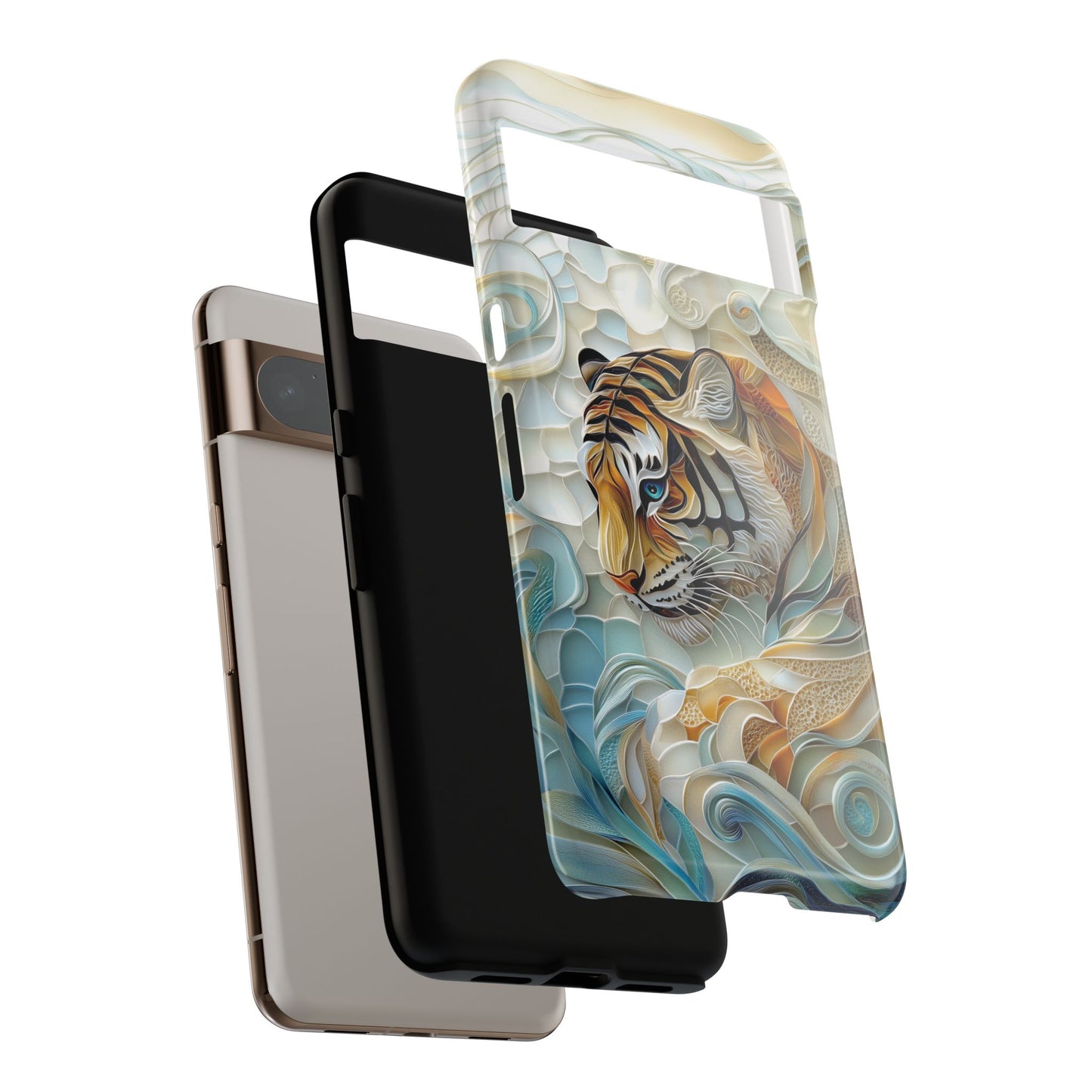 Majestic Tiger Stained Glass Design Phone Case for Google Pixel