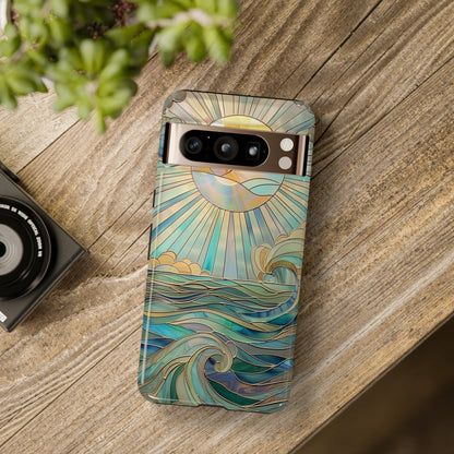 Sun & Ocean Stained Glass Design Print Google Pixel Phone Case