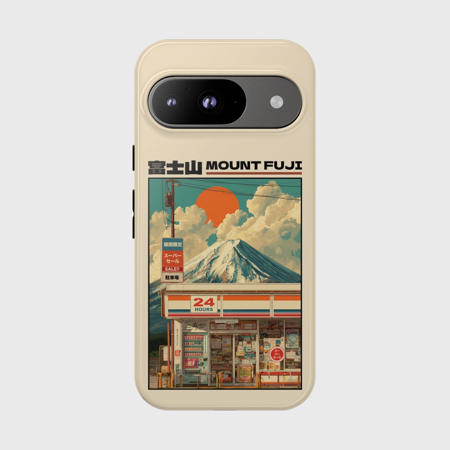 Fuji Golden Hour – Retro Anime Design Phone Case for Google Pixel