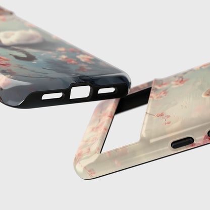 Cherry Blossoms around Elegant Swan Design Phone Case for Google Pixel