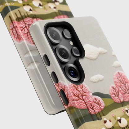The Embroidered Meadow – Faux Needlepoint Design Phone Case for Galaxy S series Phones