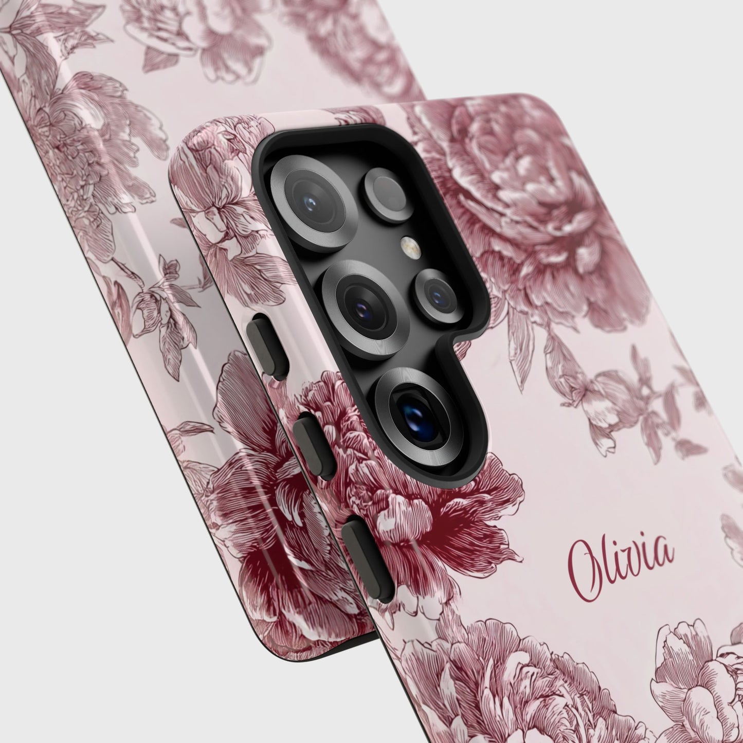 Personalisable Pink Toile Floral Design Phone Case for Galaxy S series Phones