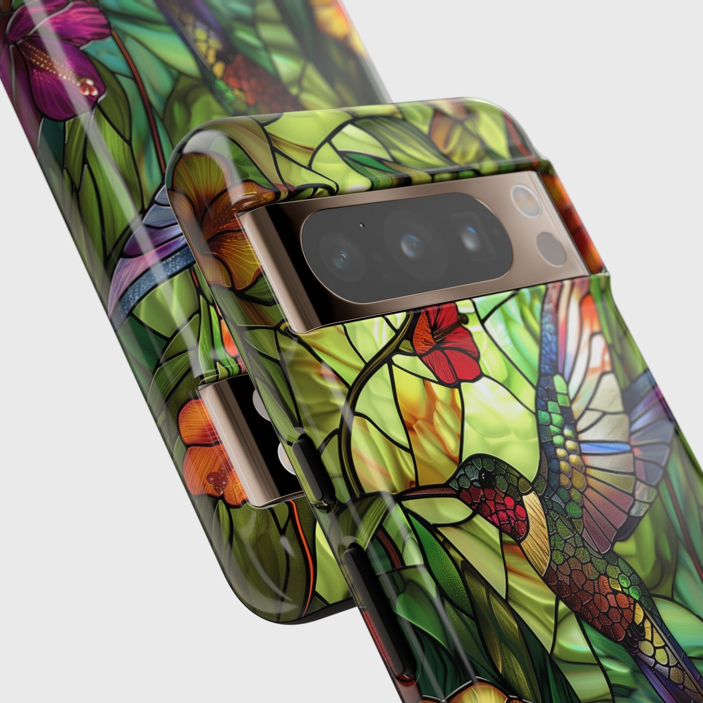 Colourful Hummingbird Stained Glass Design Google Pixel Phone Case