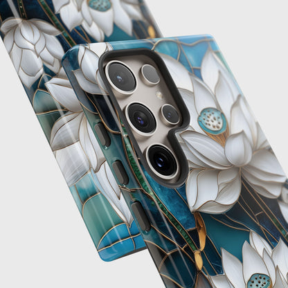 White Lotus Stained Glass Design 2 Print Samsung Phone Case