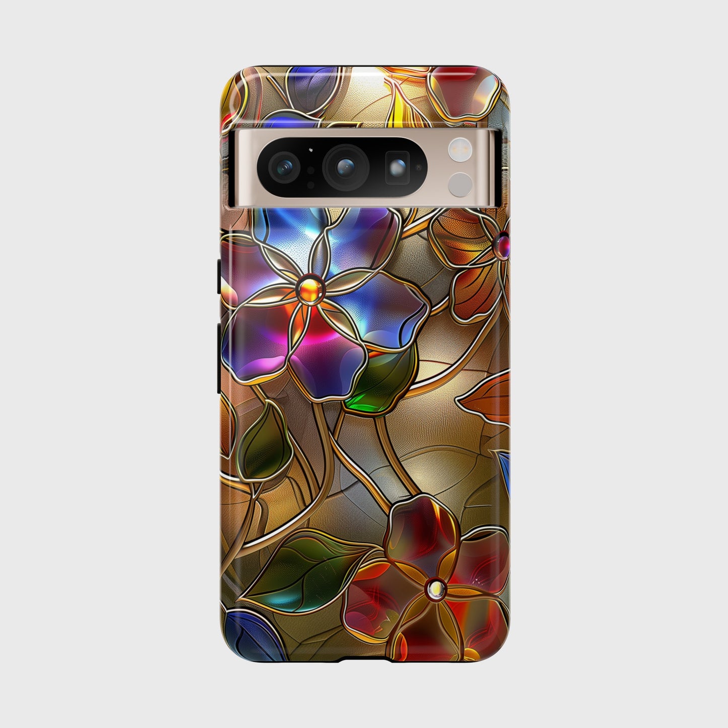 Wild Flowers Stained Glass Design Google Pixel Phone Case