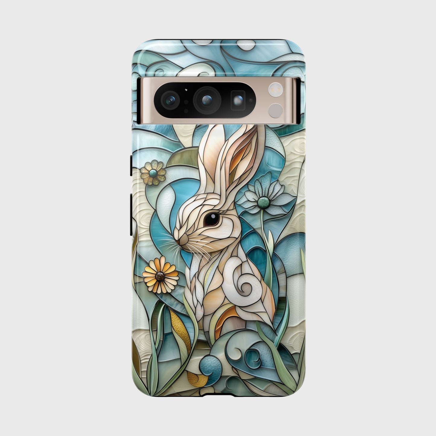 Bunny in the Garden Stained Glass Design Phone Case for Google Pixel