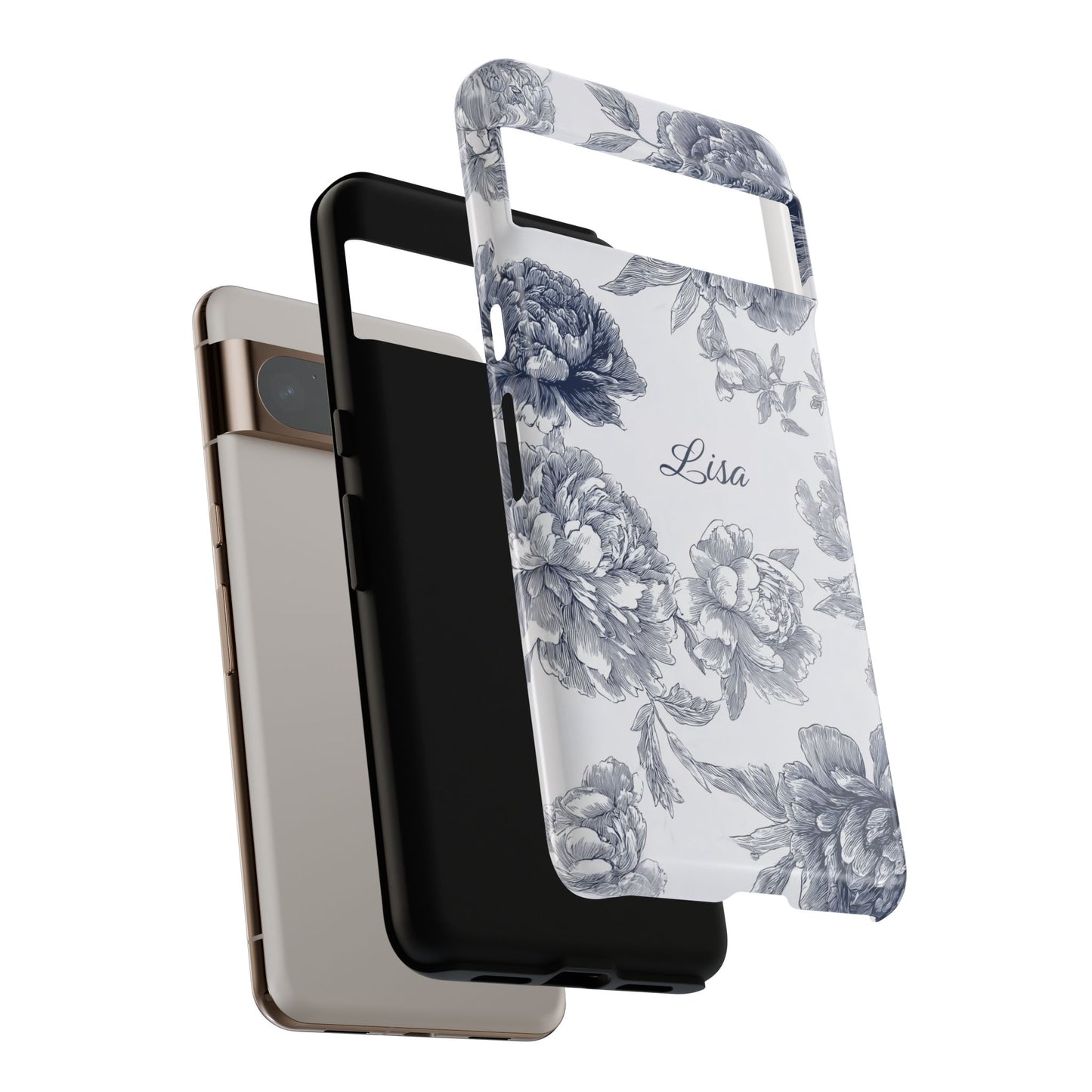 Personalisable Toile Floral Design Phone Case for Google Pixel