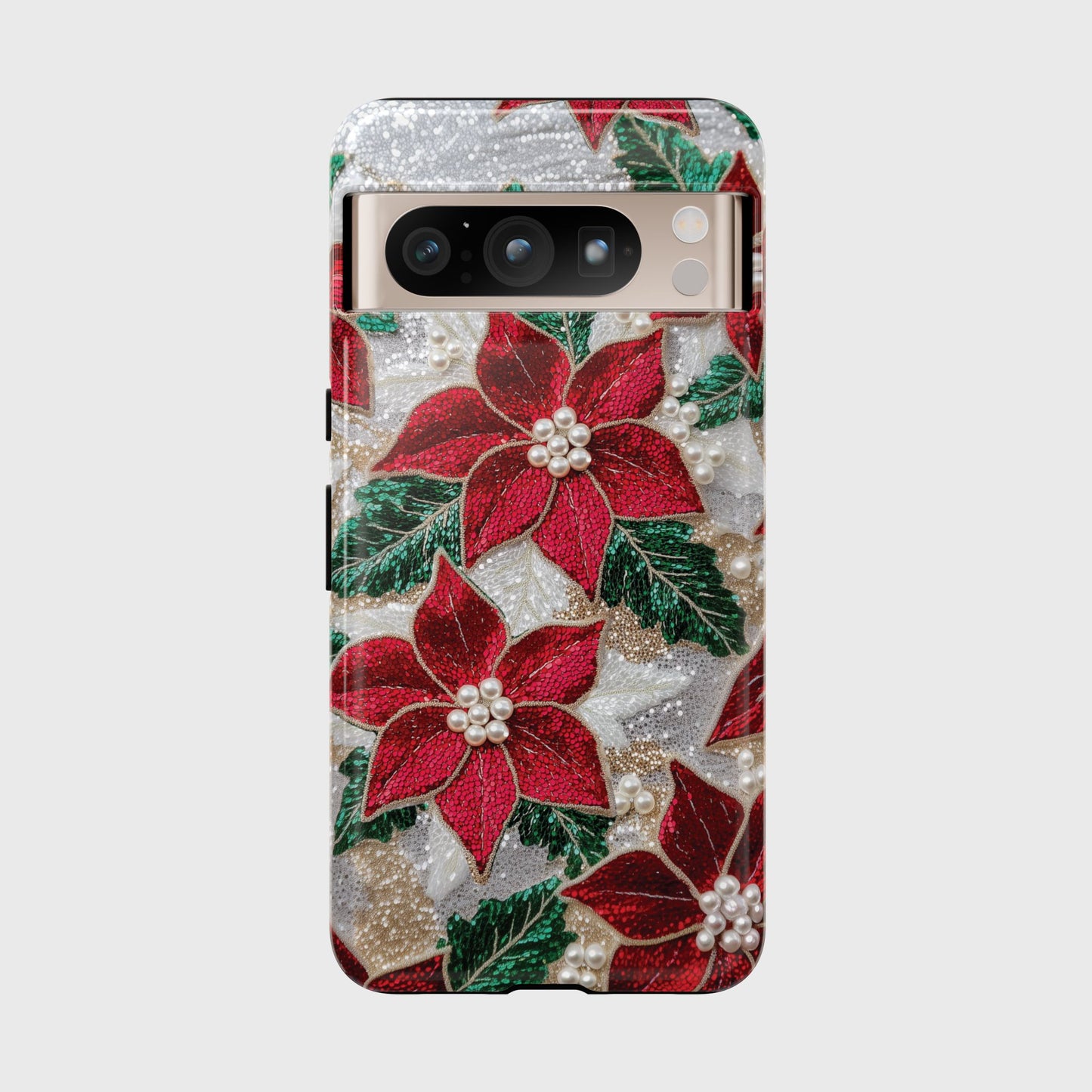 Christmas Poinsettia Flower Design Google Pixel Phone Case