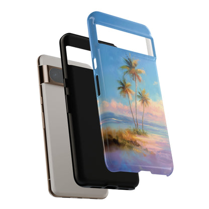 The Golden Hour Canvas – Painted Palm Design Phone Case for Google Pixel