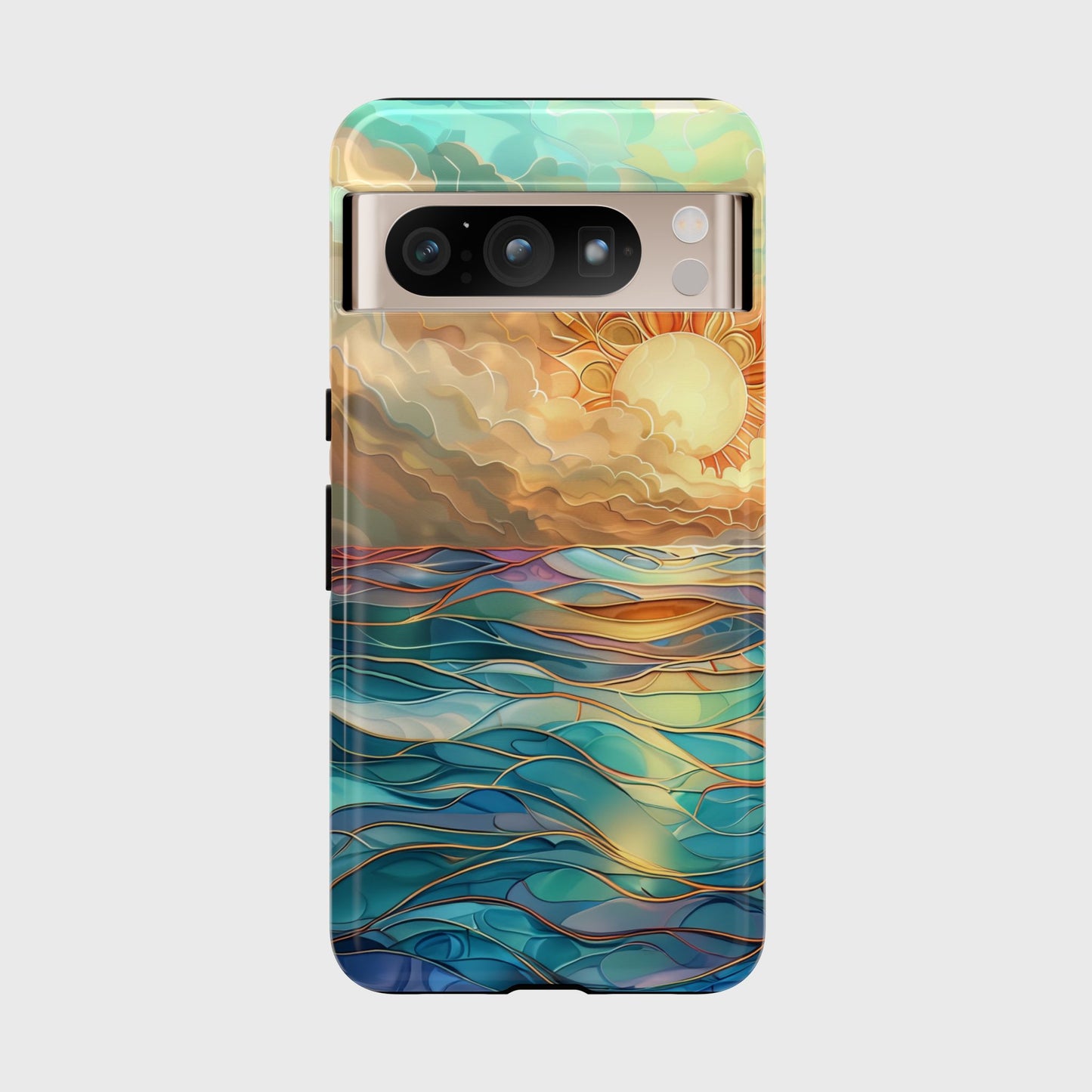 Sun & Ocean Stained Glass Design 1 Print Google Pixel Phone Case