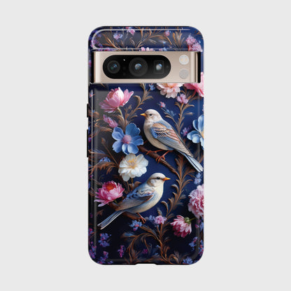 William Moris Inspired 3D Birds Floral Design Google Pixel Phone Case