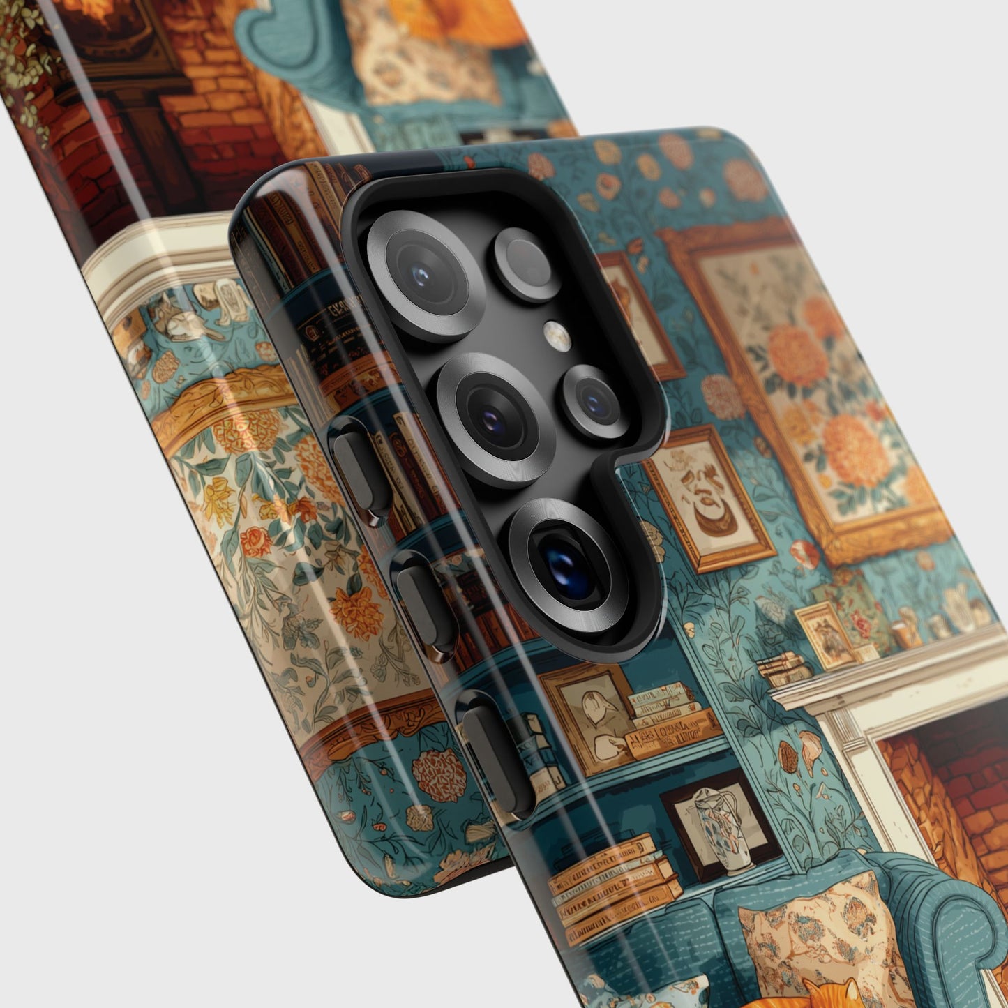 Vintage Cozy Fireplace Design Phone Case for Galaxy S series Phones