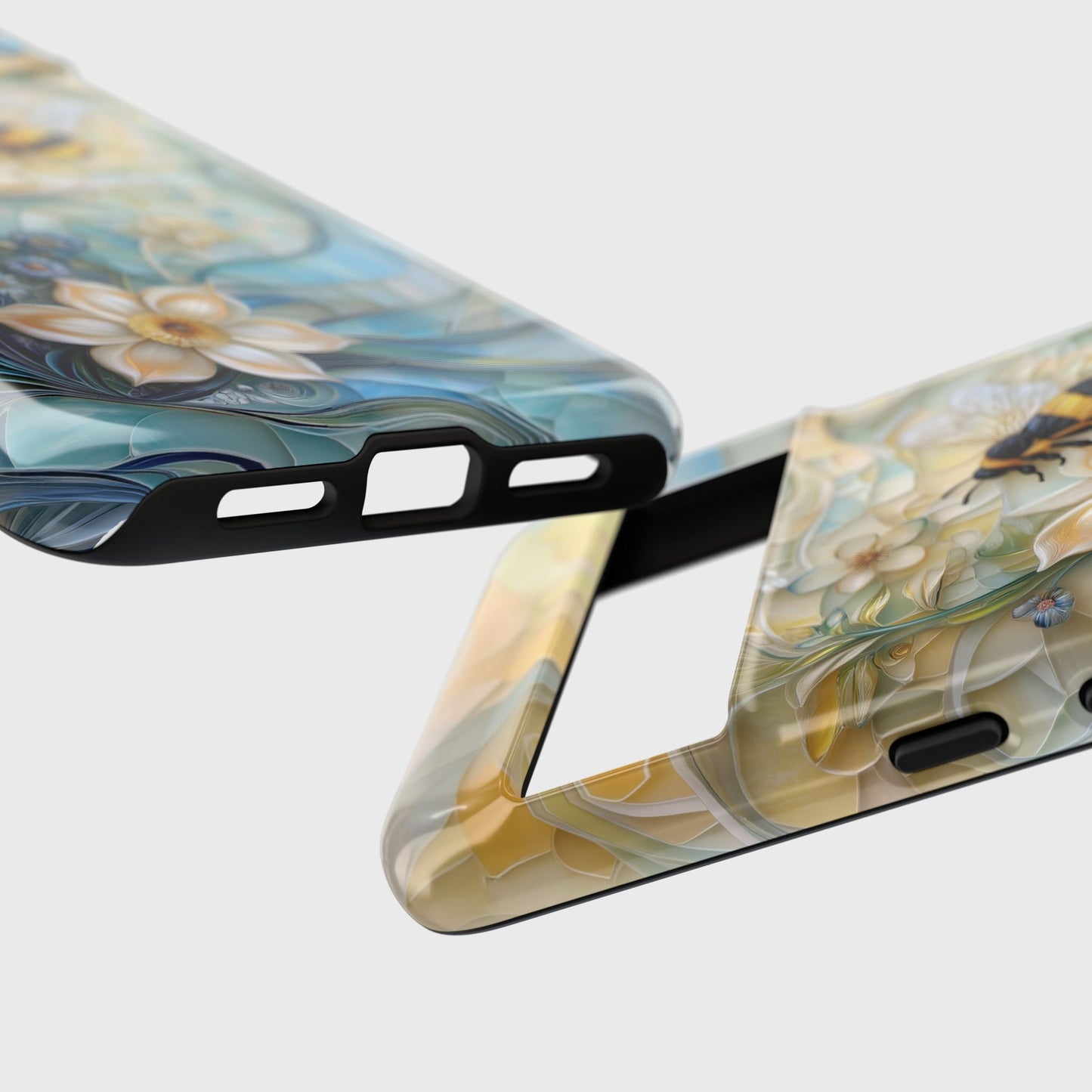 Bumblebee & Floral Stained Glass Art Design Phone Case for Google Pixel