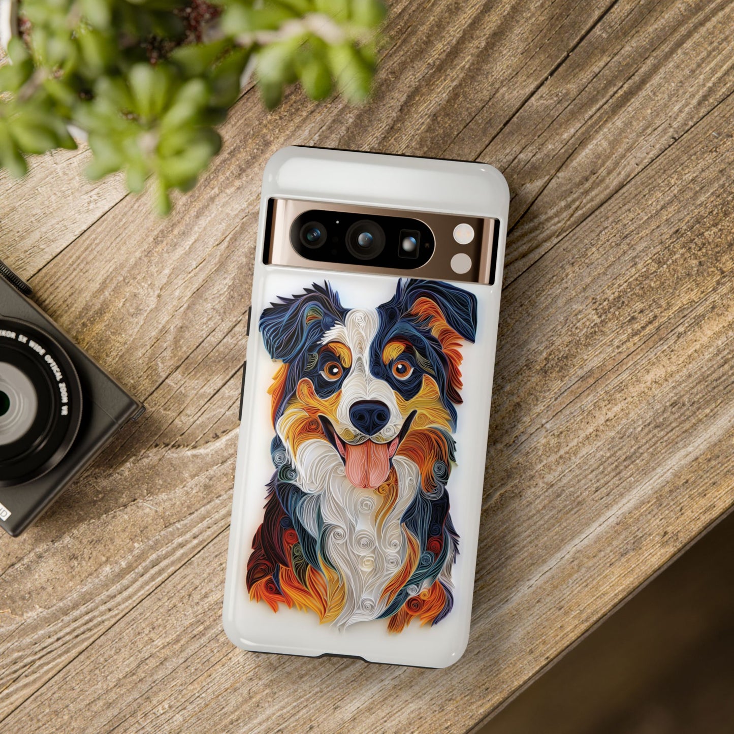 Australian Shepherd Paper Quilling Art Design Google Pixel Phone Case