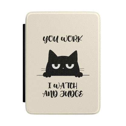 The Judgy Supervisor – Funny Black Cat Kindle Case