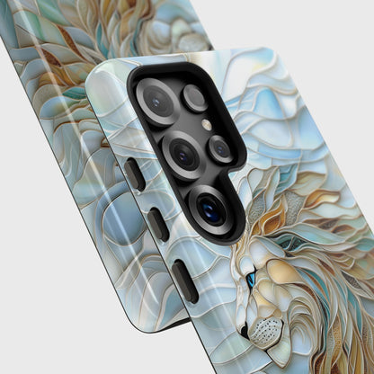 Majestic Lion Stained Glass Design Phone Case for Galaxy S series Phones