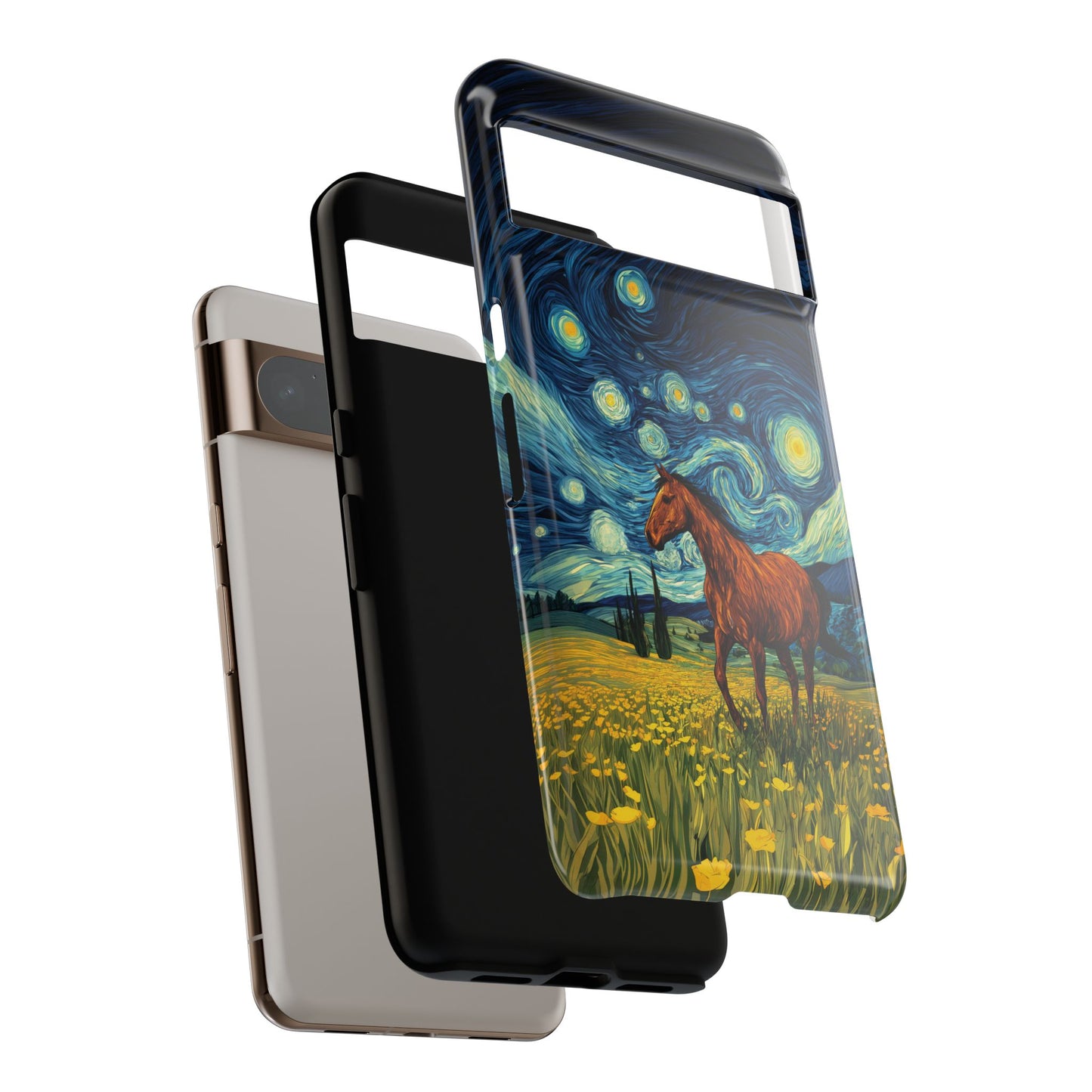 Starry Night Stallion Design Phone Case for Google Pixel