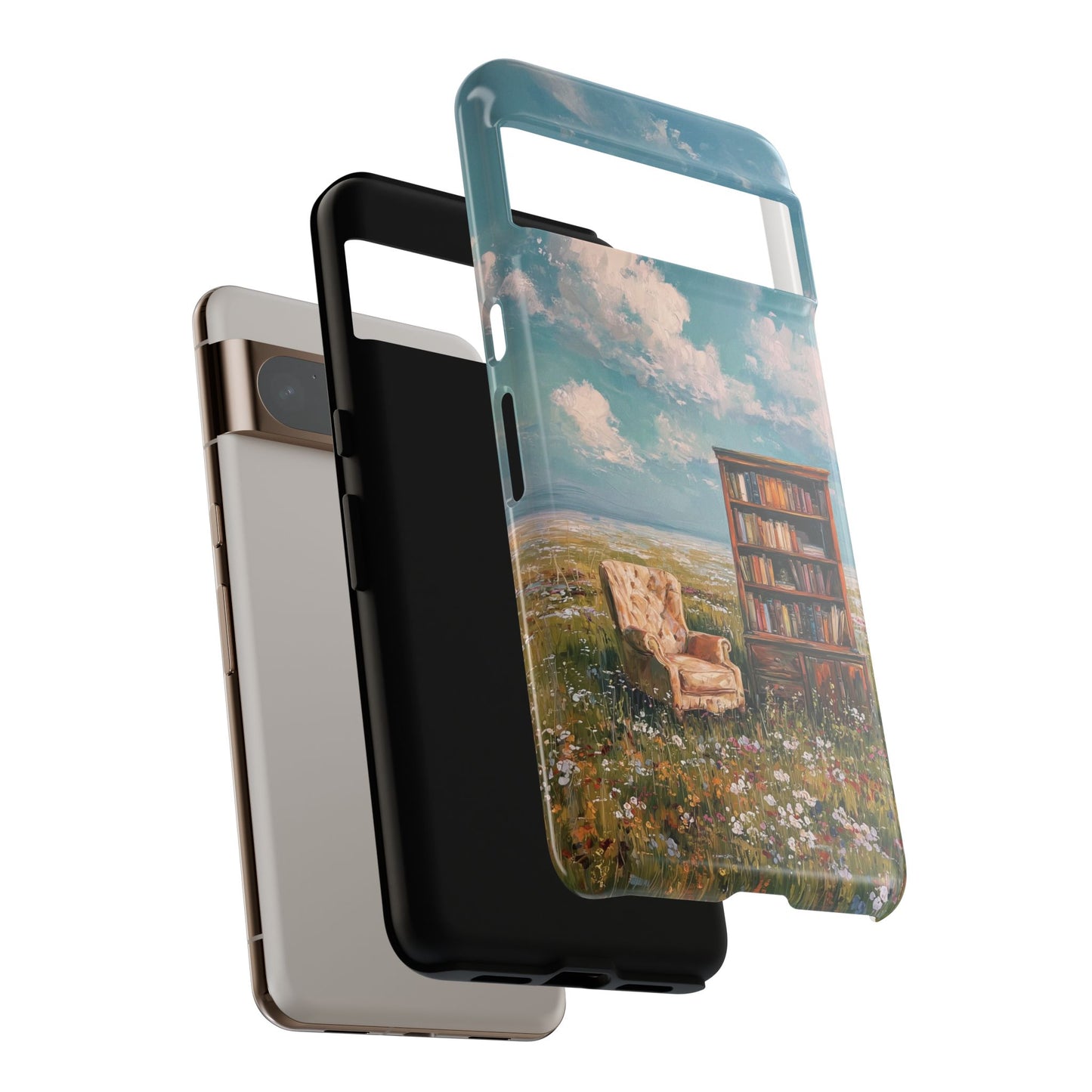 The Dreamer's Study – Surreal Meadow Design Phone Case for Google Pixel