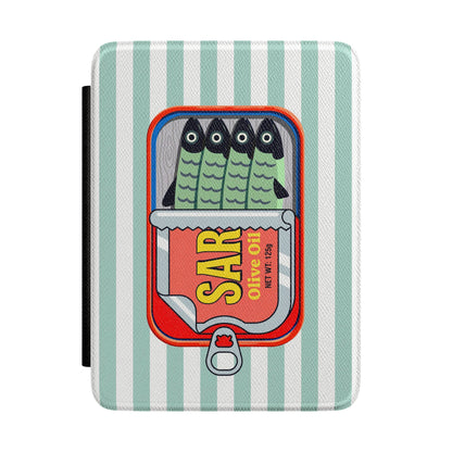 The Vintage Sardine Tin – Pop-Art Striped Kindle Case (Mint)