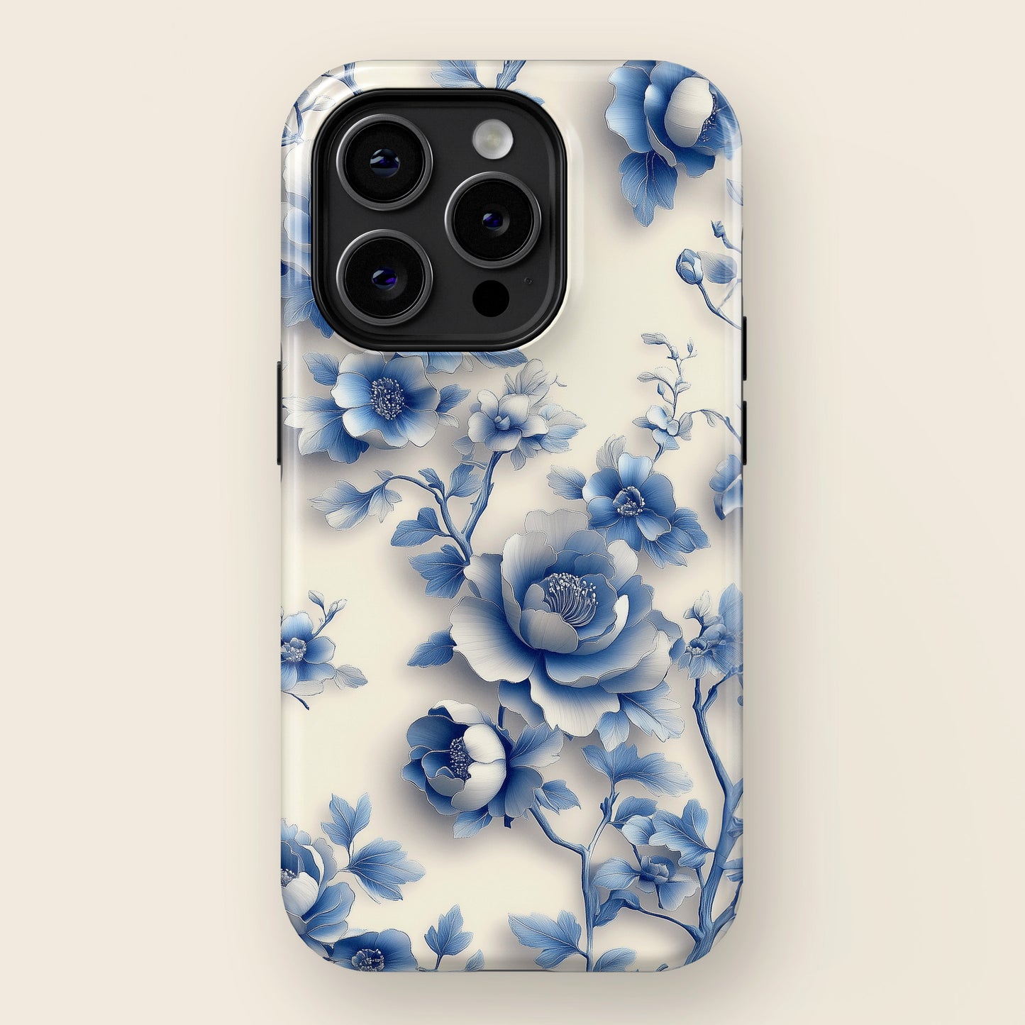 3D Chinoiserie Floral Design iPhone Case