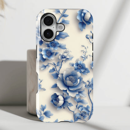 3D Chinoiserie Floral Design iPhone Case