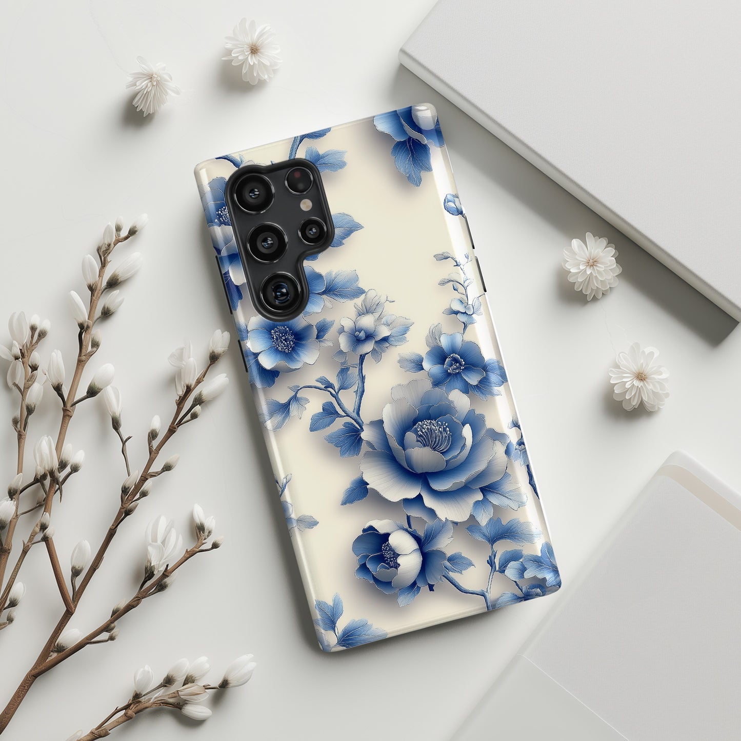 3D Chinoiserie Floral Design Samsung Phone Case