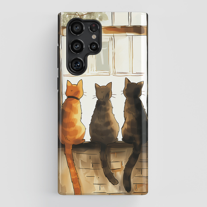 Three Cats Design Samsung Phone Case