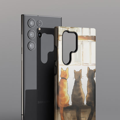 Three Cats Design Samsung Phone Case