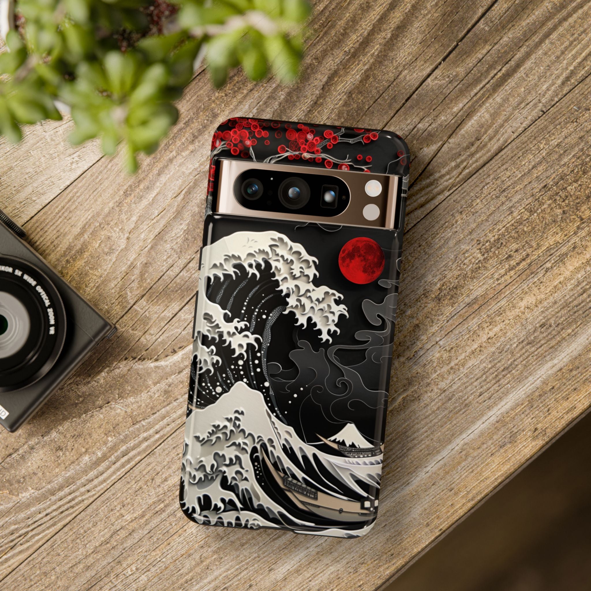 The Great Wave off Kanagawa Dark Theme Design Google Pixel Phone