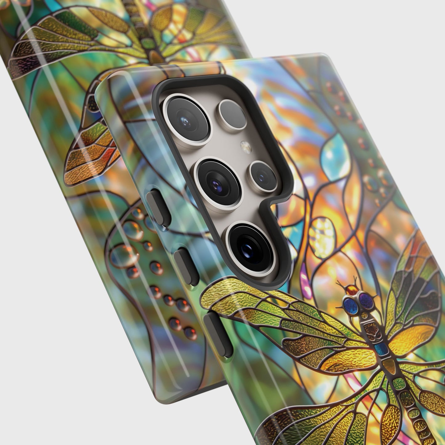 Dragonfly Stained Glass Mosaic Design Samsung Phone Case