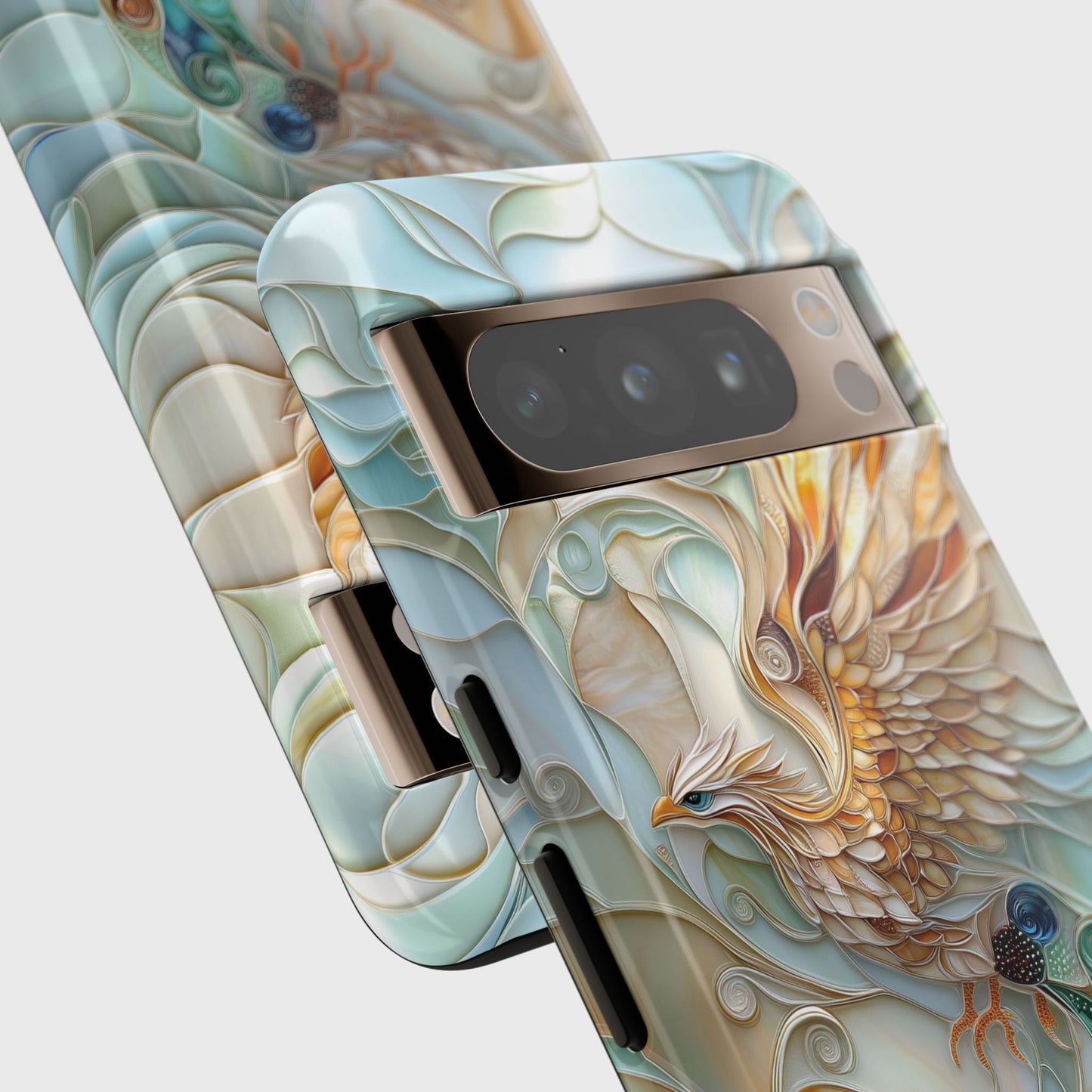 Majestic Phoenix Stained Glass Design Phone Case for Google Pixel