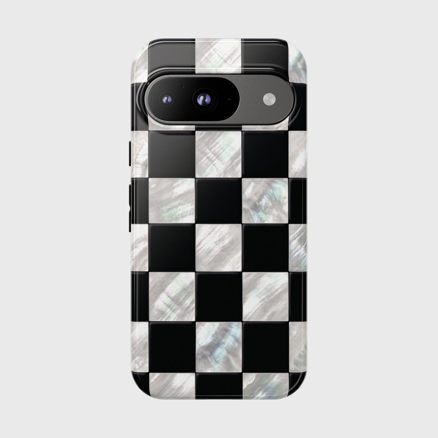The Midnight Pearl – Inlaid Checkerboard Design Phone Case for Google Pixel