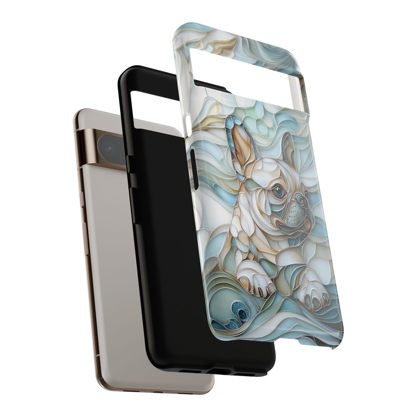 Frenchie Puppy Stained Glass Art Design Phone Case for Google Pixel