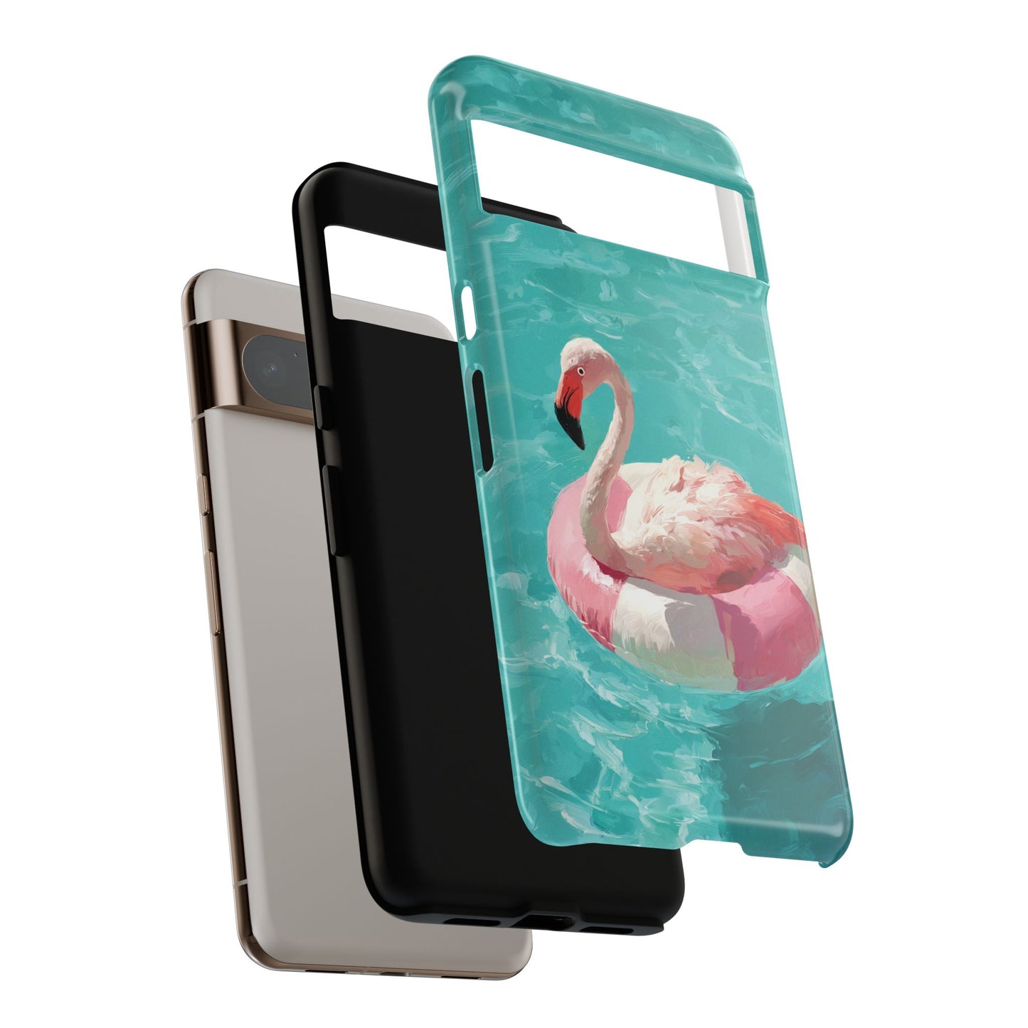 Out of Office Mode - The Poolside Flamingo Impressionist Summer Design Phone Case for Google Pixel