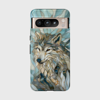 Majestic Wolf Stained Glass Design Google Pixel Phone Case