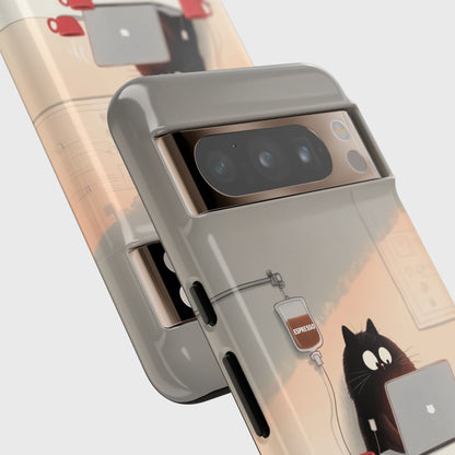 Powered by Cats and Coffee Design Phone Case for Google Pixel