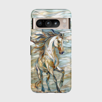 Stained Glass Running Horse Design Google Pixel Phone Case