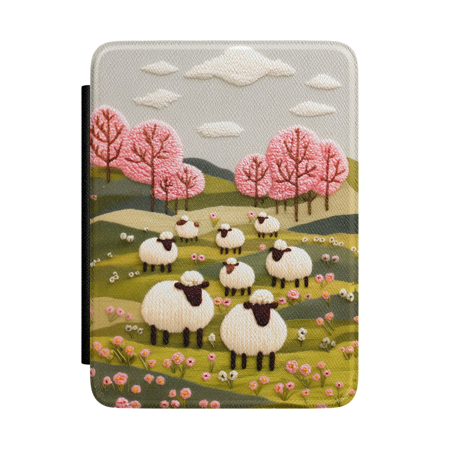 The Embroidered Meadow – Faux Needlepoint Kindle Case