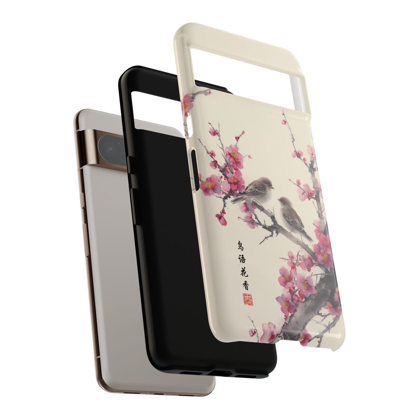 The Sweeping Blossom – Ink Wash Botanical Design Phone Case for Google Pixel