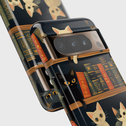 Cute Cats Library Design Google Pixel Phone Case